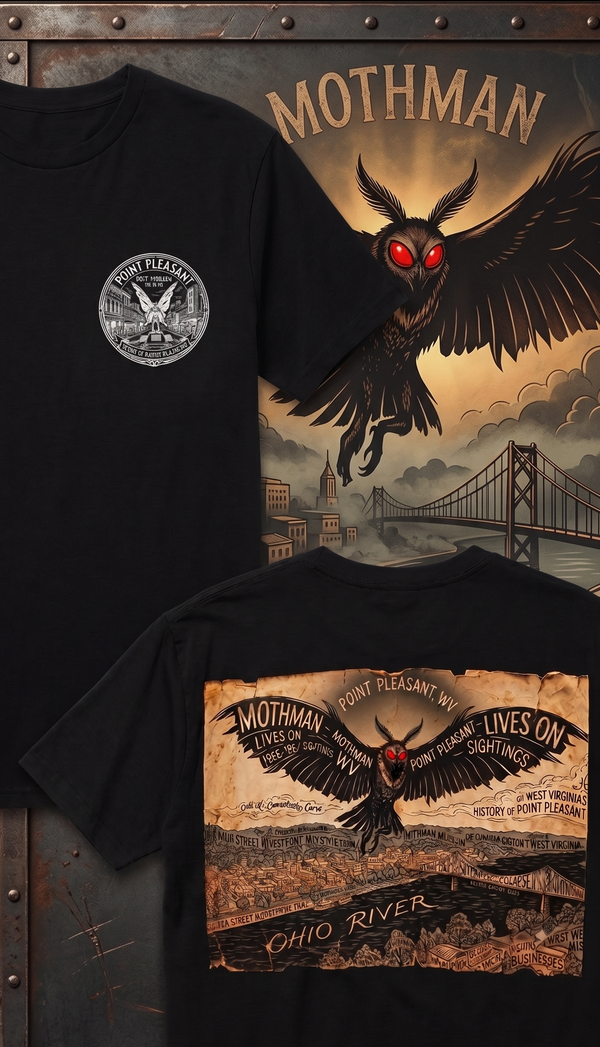 Point Pleasant Mothman "Lives On" Vintage Graphic Tee