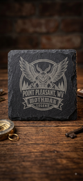 Mothman Slate Coaster – Point Pleasant WV Cryptid Drink Coaster