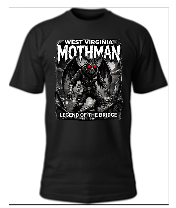 West Virginia Mothman "Legend of the Bridge" Tactical Graphic Tee (Est. 1966)